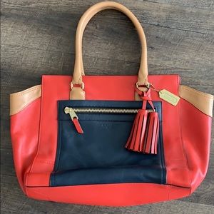 Orange and Navy Coach Purse